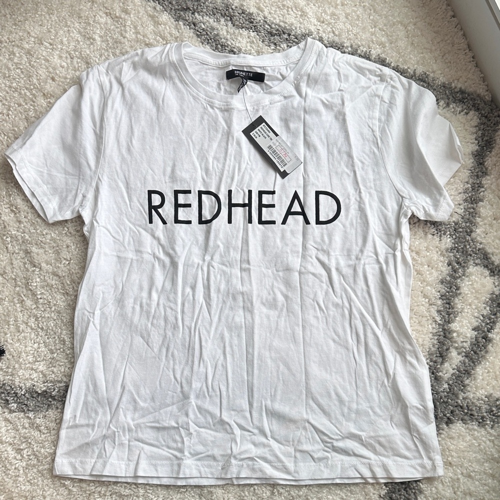 NWT S/M BTL RedHead White Tee
